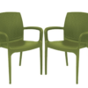 Supreme Texas Heavy Plastic Chair for Indoor/Outdoor Use (Color: Mehandi Green; Count: 2 Pc.)